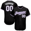 Custom Black White-Purple Authentic Baseball Jersey