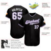 Custom Black White-Purple Authentic Baseball Jersey