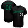 Custom Black Kelly Green-White Authentic Baseball Jersey