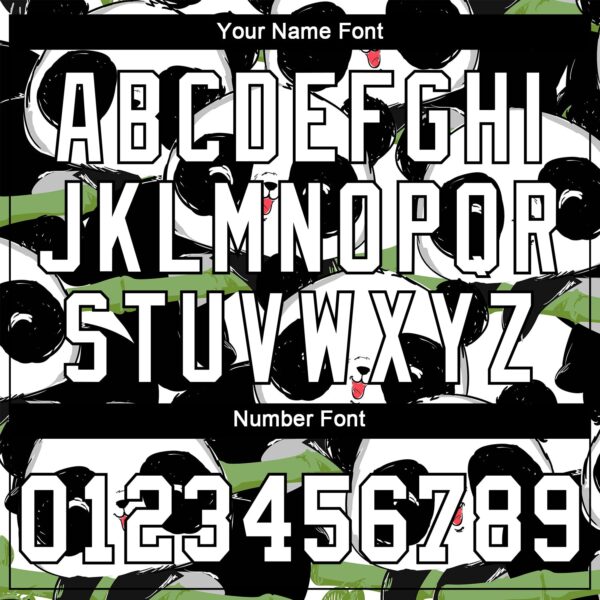 Custom Black White-Black 3D Pattern Design Pandas Authentic Baseball Jersey