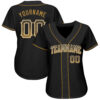 Custom Black Old Gold-White Authentic Drift Fashion Baseball Jersey