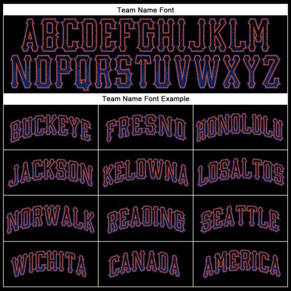 Custom Black Royal-Orange Authentic Drift Fashion Baseball Jersey