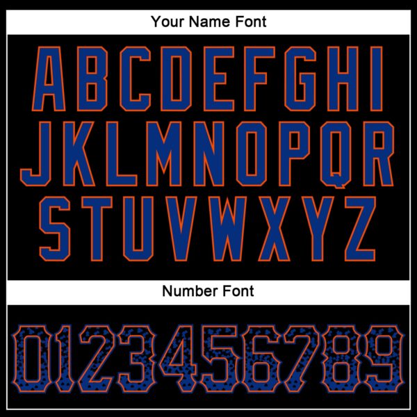 Custom Black Royal-Orange Authentic Drift Fashion Baseball Jersey