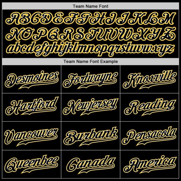 Custom Black Black-Gold Authentic Baseball Jersey