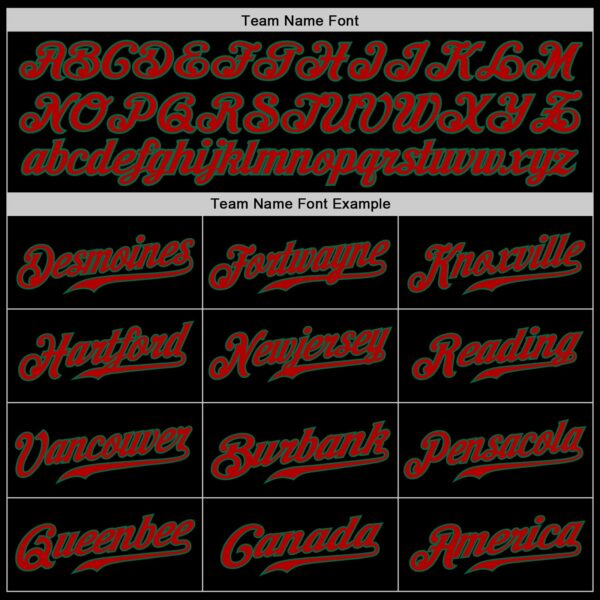 Custom Black Red-Kelly Green Authentic Baseball Jersey