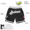 Custom Black White Pinstripe White-Gray Authentic Basketball Shorts