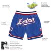Custom Blue White-Red Authentic Throwback Basketball Shorts