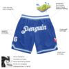 Custom Blue White-Light Blue Authentic Throwback Basketball Shorts