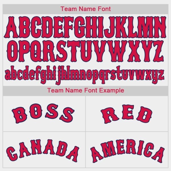 Custom White Red-Navy Baseball Jersey