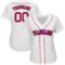 Custom White Red-Navy Baseball Jersey