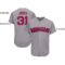Custom Gray Red-Navy Baseball Jersey