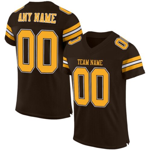 brown_0001_78042e9b-5d3f-444e-8506-8c8f300ed6d2 Custom Brown Gold-White Mesh Authentic Football Jersey