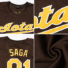 Custom Brown Orange-White Authentic Baseball Jersey