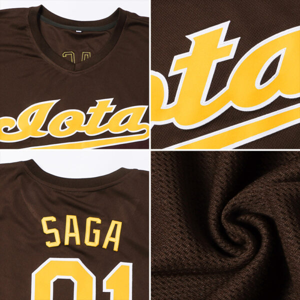 Custom Brown Orange-White Authentic Baseball Jersey