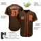 Custom Brown Orange-White Authentic Baseball Jersey