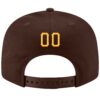 Custom Brown Gold-White Stitched Adjustable Snapback Hat