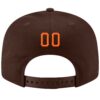 Custom Brown Orange-White Stitched Adjustable Snapback Hat