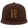 Custom Brown Brown-Gold Stitched Adjustable Snapback Hat