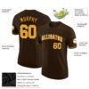 Custom Brown Gold-White Performance T-Shirt