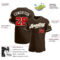 Custom Brown Red-White Authentic Baseball Jersey