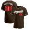 Custom Brown Red-White Authentic Baseball Jersey
