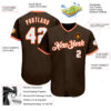 Custom Brown White-Orange Authentic Baseball Jersey