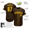 Custom Brown Gold Authentic Baseball Jersey