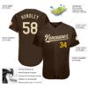 Custom Brown Cream-Gold Authentic Baseball Jersey