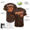 Custom Brown White Pinstripe Orange-White Authentic Baseball Jersey