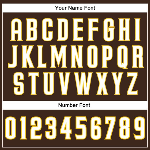 Custom Brown White Pinstripe White-Gold Authentic Baseball Jersey