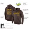 Custom Stitched Brown Brown-Gold Sports Pullover Sweatshirt Hoodie