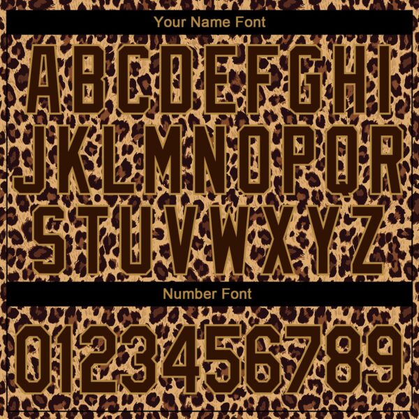 Custom Brown Brown-Old Gold 3D Pattern Design Leopard Performance T-Shirt