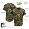 Custom Camo Black-City Cream Authentic Salute To Service Baseball Jersey