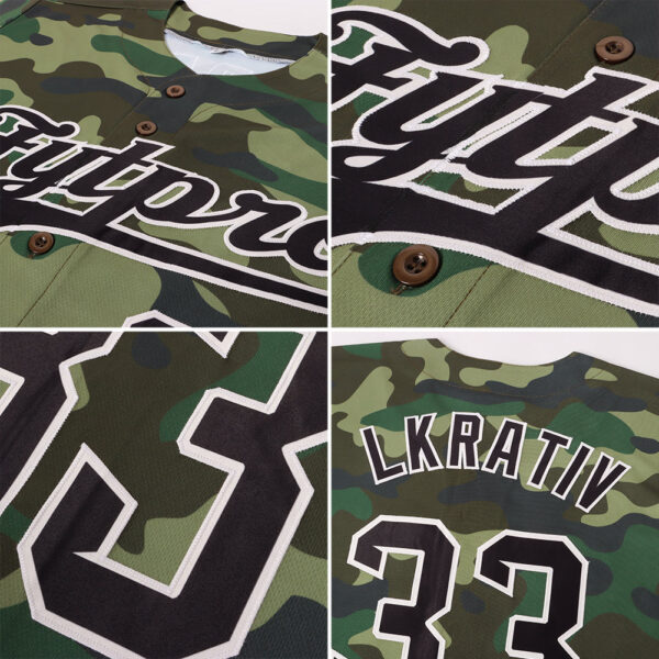 Custom Camo Black-City Cream Authentic Salute To Service Baseball Jersey