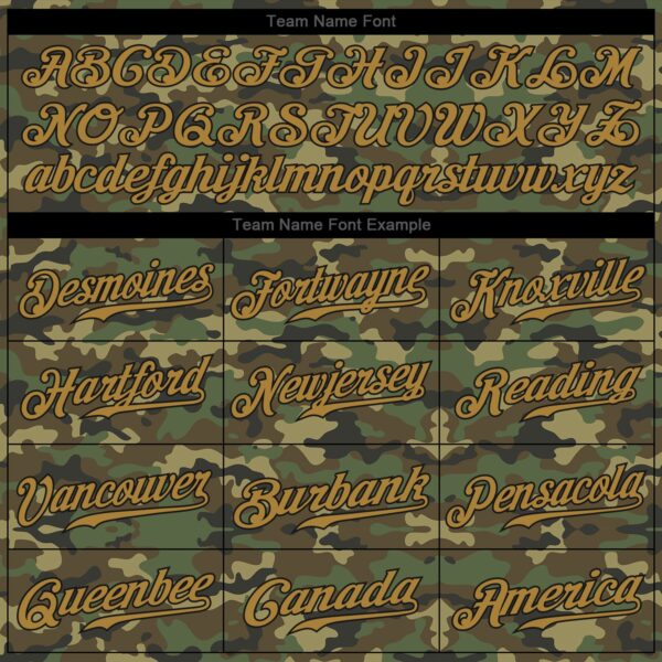 Custom Camo Old Gold-Black Authentic Salute To Service Baseball Jersey