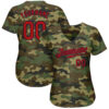 Custom Camo Red-Navy Authentic Salute To Service Baseball Jersey