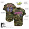 Custom Camo Light Blue-Pink Authentic Salute To Service Baseball Jersey