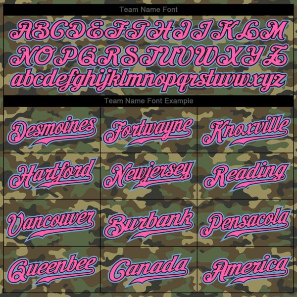 Custom Camo Light Blue-Pink Authentic Salute To Service Baseball Jersey