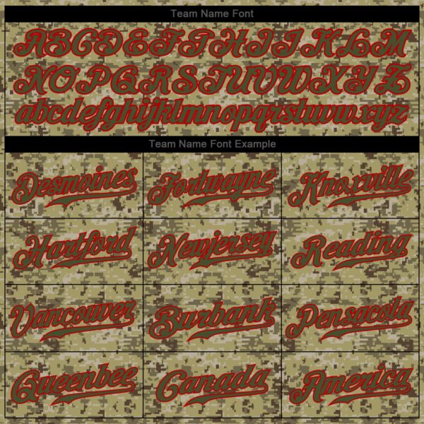 Custom Camo Olive-Red Authentic Salute To Service Baseball Jersey