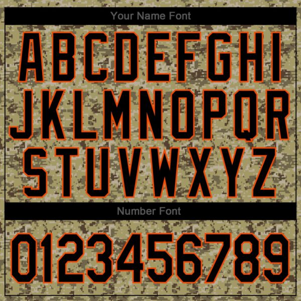 Custom Camo Black-Orange Authentic Salute To Service Baseball Jersey