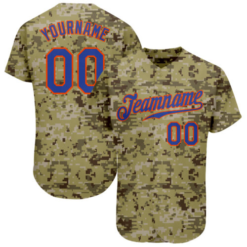 camo_0053 Custom Camo Royal-Orange Authentic Salute To Service Baseball Jersey