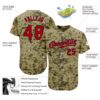 Custom Camo Red-Navy Authentic Salute To Service Baseball Jersey
