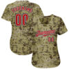 Custom Camo Red-Black Authentic Salute To Service Baseball Jersey