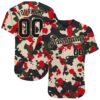 Custom Camo Black-Cream 3D Authentic Salute To Service Baseball Jersey