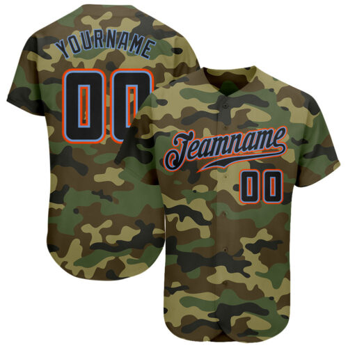 camo_0066 Custom Camo Black-Powder Blue Authentic Salute To Service Baseball Jersey