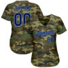 Custom Camo Navy-Powder Blue Authentic Salute To Service Baseball Jersey
