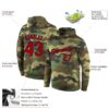 Custom Stitched Camo Red-Navy Sports Pullover Sweatshirt Salute To Service Hoodie