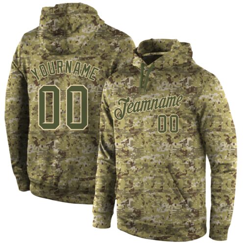 camo_0079 Custom Stitched Camo Olive-Cream Sports Pullover Sweatshirt Salute To Service Hoodie