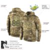 Custom Stitched Camo Olive-Cream Sports Pullover Sweatshirt Salute To Service Hoodie