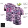 Custom Camo Pink-Light Blue Performance Salute To Service T-Shirt